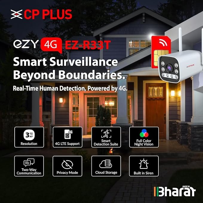CP PLUS 3MP Outdoor Bullet CCTV Camera | 4G SIM-Based Wireless - Image 2